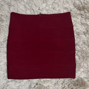 Millau Burgundy Bodycon Mini Skirt